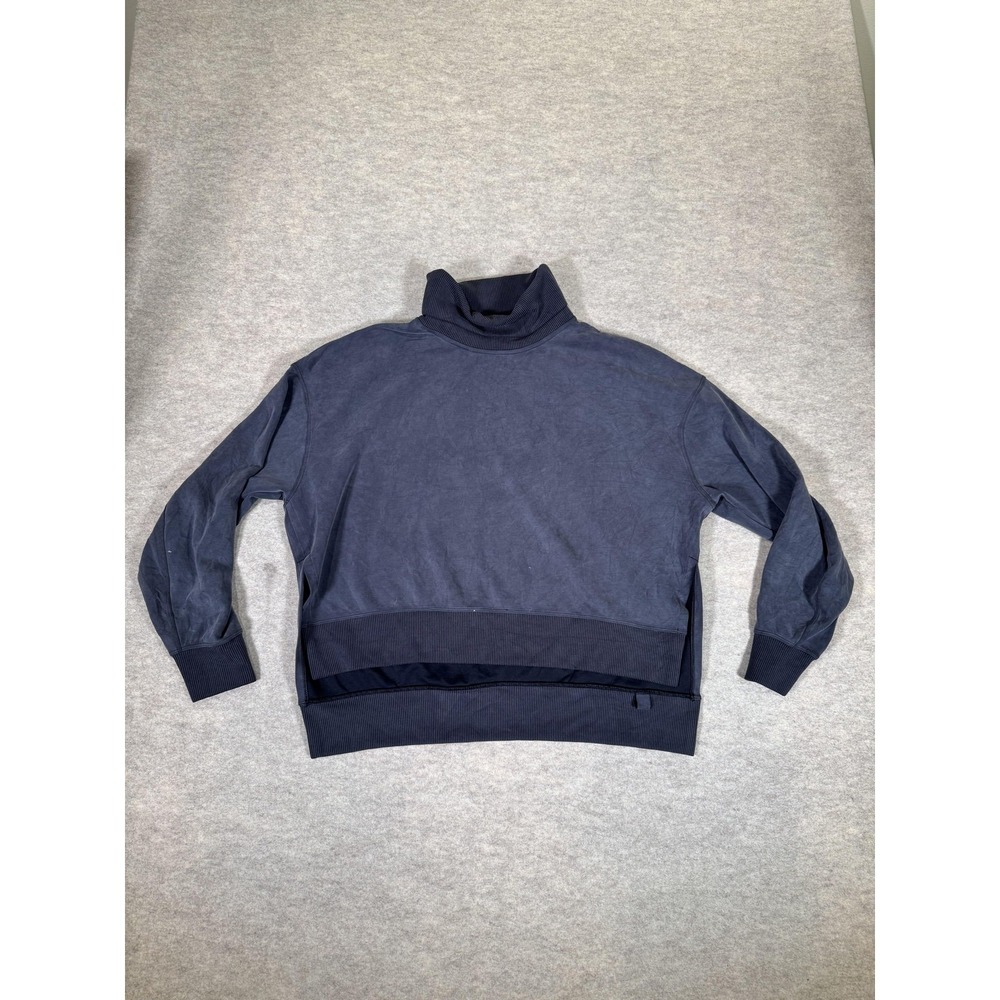 Lululemon Sweatshirt Womens 8 Gray Oversized Turtleneck Pullover Side‎ Zip Yoga